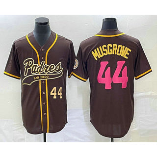 San Diego Padres #44 Joe Musgrove Number Brown Puhics NEW 2023 City Connect Cool Base Stitched Jersey