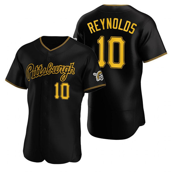 Pittsburgh Pirates #10 Bryan Reynolds Black Puhics Alternate 2nd Pittsburgh Flex Base Jersey