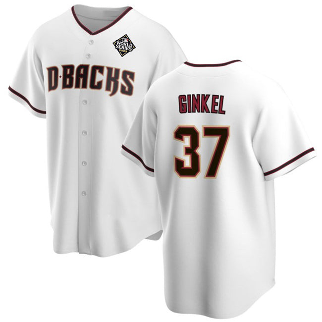 Arizona Diamondbacks #37 Kevin Ginkel White Puhics 2023 World Series Cool Base Stitched Jersey