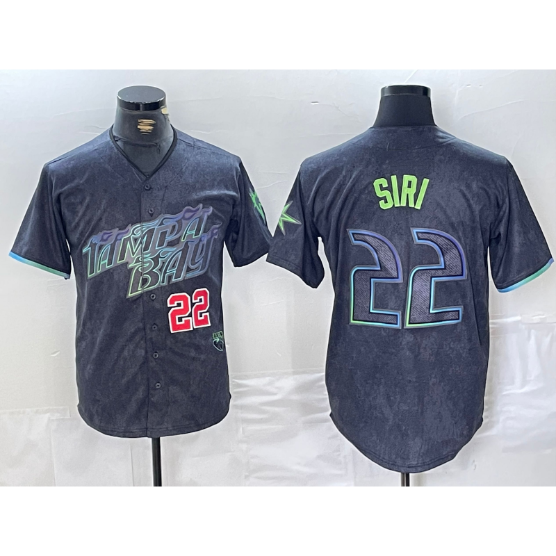 Tampa Bay Rays #22 Jose Siri Number Charcoal Puhics 2024 City Connect Limited Stitched Jerseys
