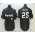 Chicago White Sox #25 Andrew Vaughn Black Puhics With Small Number 2021 City Connect Stitched Cool Base Jersey