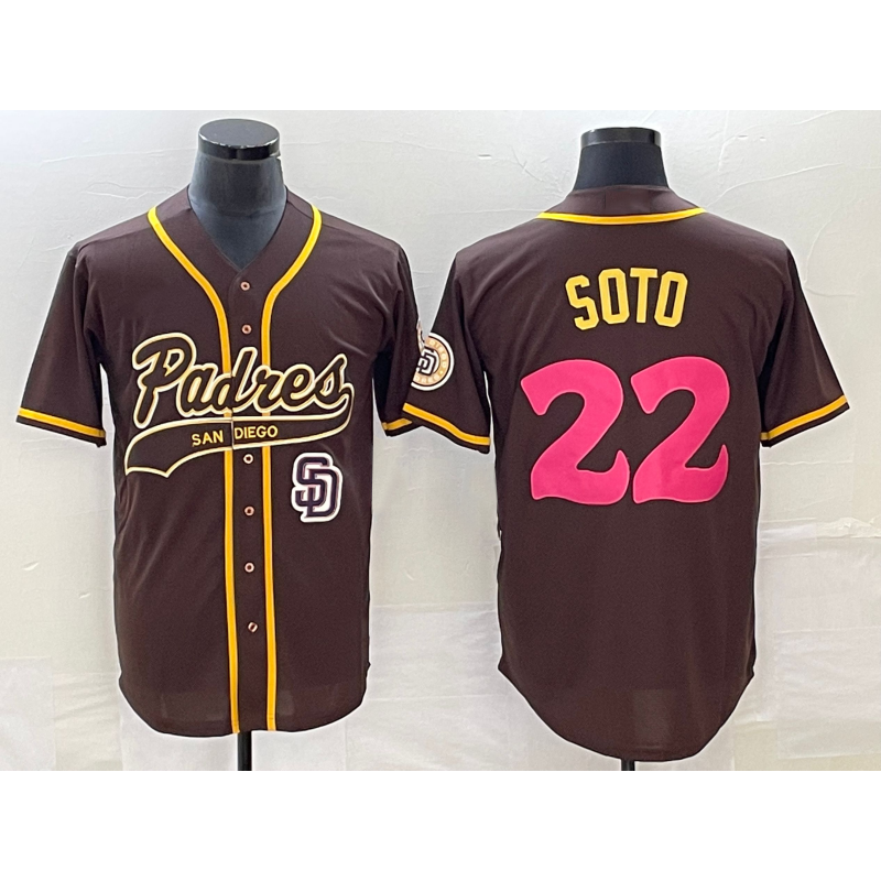 San Diego Padres #22 Juan Soto Brown Puhics NEW 2023 City Connect Cool Base Stitched Jersey 2