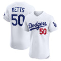 Los Angeles Dodgers #50 Mookie Betts White Puhics Home Elite Player Jersey
