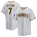San Diego Padres #7 Ha Seong Kim White Puhics Stitched Cool Base White Jersey