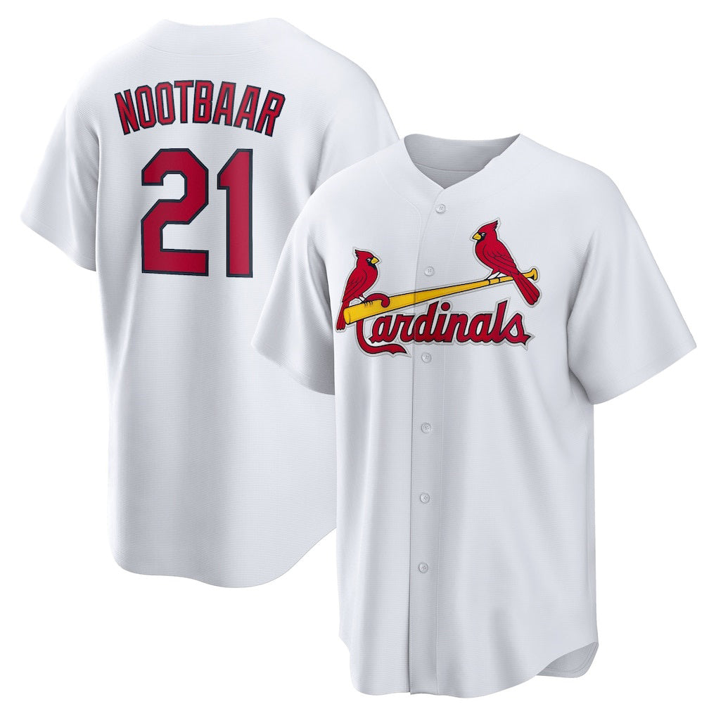 St. Louis Cardinals #21 Lars Nootbaar White Puhics Home Replica Jersey