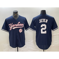 New York Yankees #2 Derek Jeter Navy Puhics With Patch Cool Base Stitched Jersey