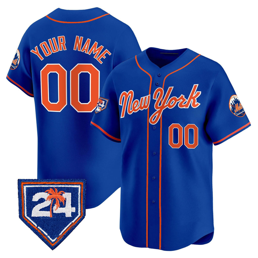 Cutsom New York Mets Active Player Royal Puhics 2024 Spring Training Vapor Premier Limited Stitched Jersey