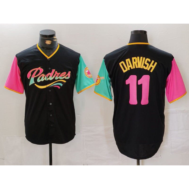 San Diego Padres #11 Yu Darvish Black Puhics Fashion Jersey