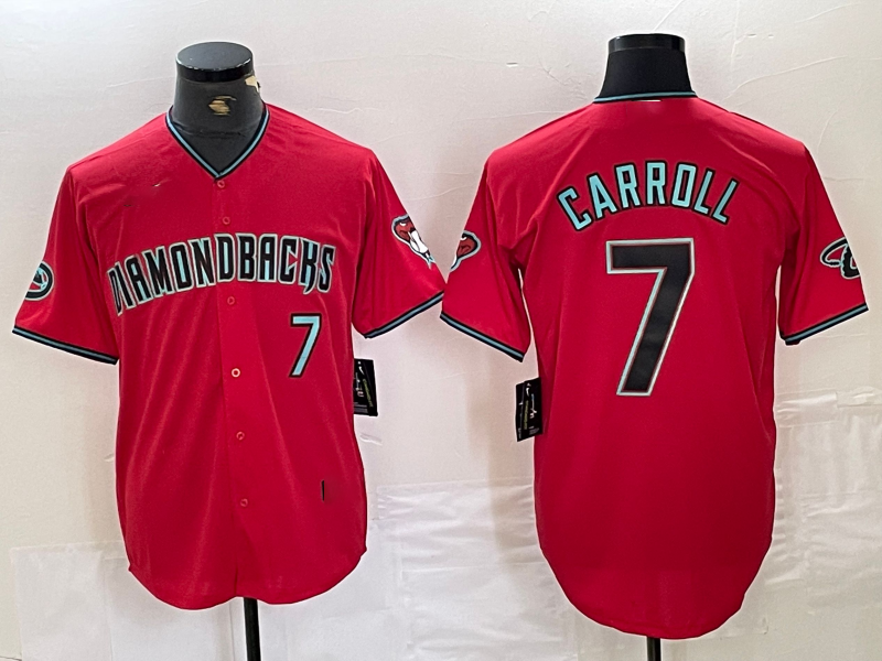 Arizona Diamondbacks #7 Corbin Carroll Puhics Red 2024 Cool Base Stitched Baseball Jersey