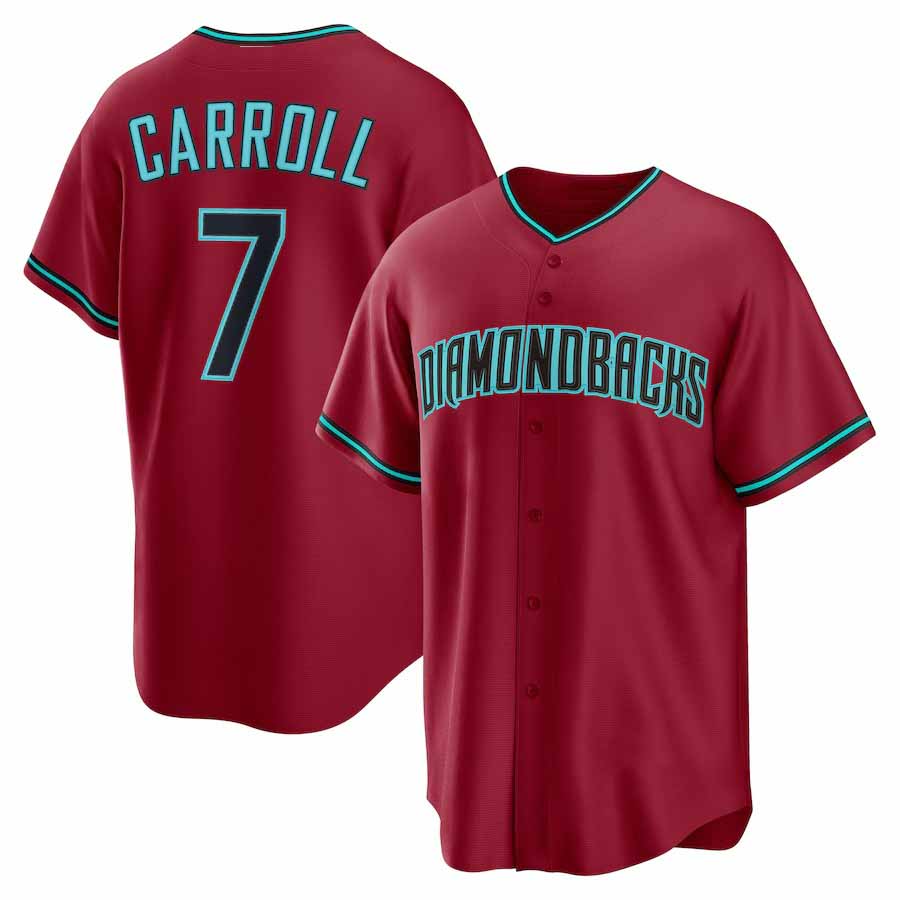 Arizona Diamondbacks #7 Corbin Carroll Puhics Red Alternate 2 Replica Stitched Baseball Jersey