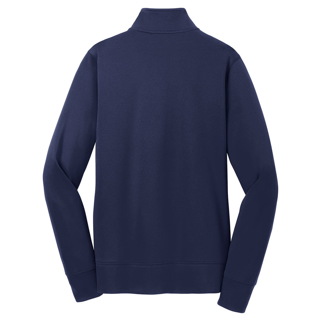 Puhics Women's Navy Sport-Wick Fleece Full-Zip Jacket