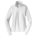 Puhics Women's White Sport-Wick Stretch 1/4-Zip Pullover