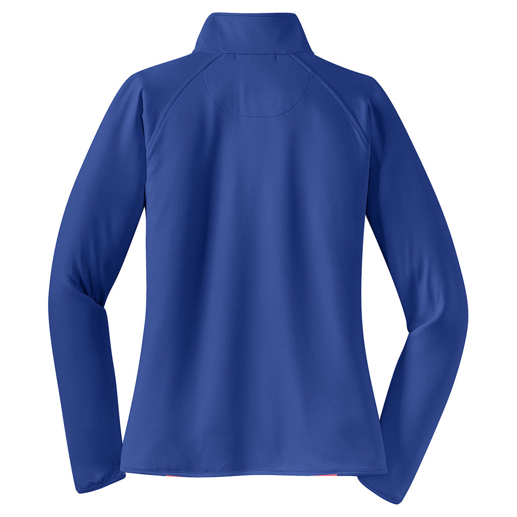 Puhics Women's True Royal Sport-Wick Stretch 1/4-Zip Pullover