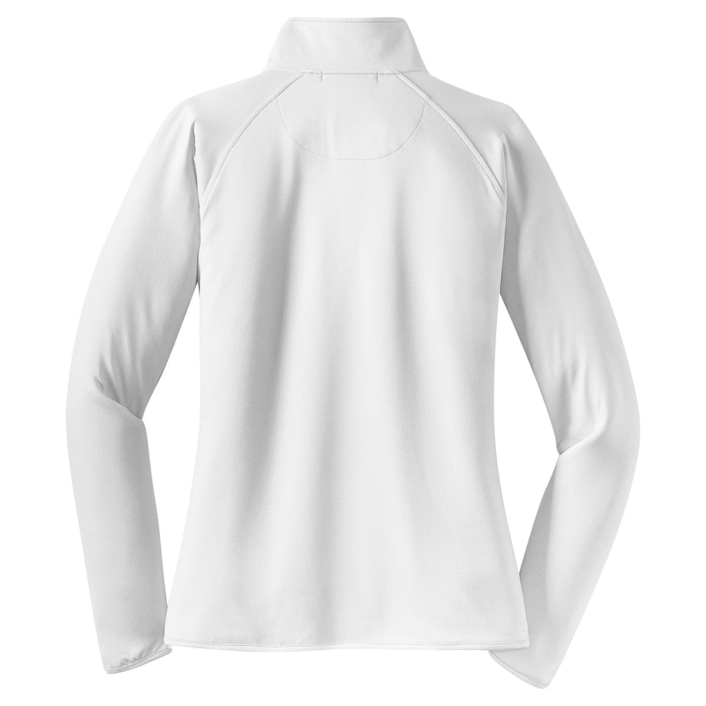 Puhics Women's White Sport-Wick Stretch 1/4-Zip Pullover