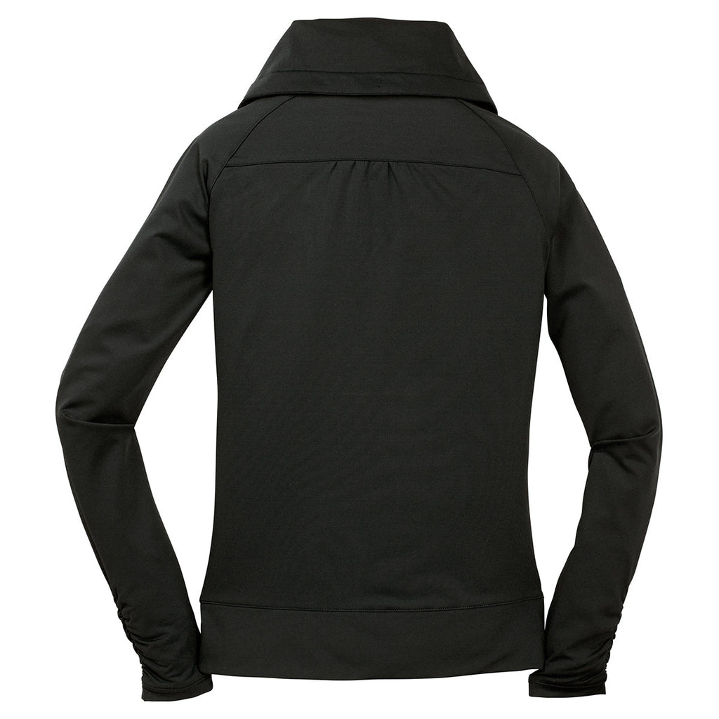 Puhics Women's Black Sport-Wick Stretch Full-Zip Jacket