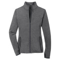 Puhics Women's Charcoal Grey Heather/Charcoal Grey Sport-Wick Stretch Contrast Full-Zip Jacket
