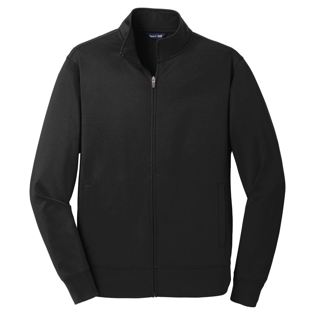 Puhics Men's Black Sport-Wick Fleece Full-Zip Jacket