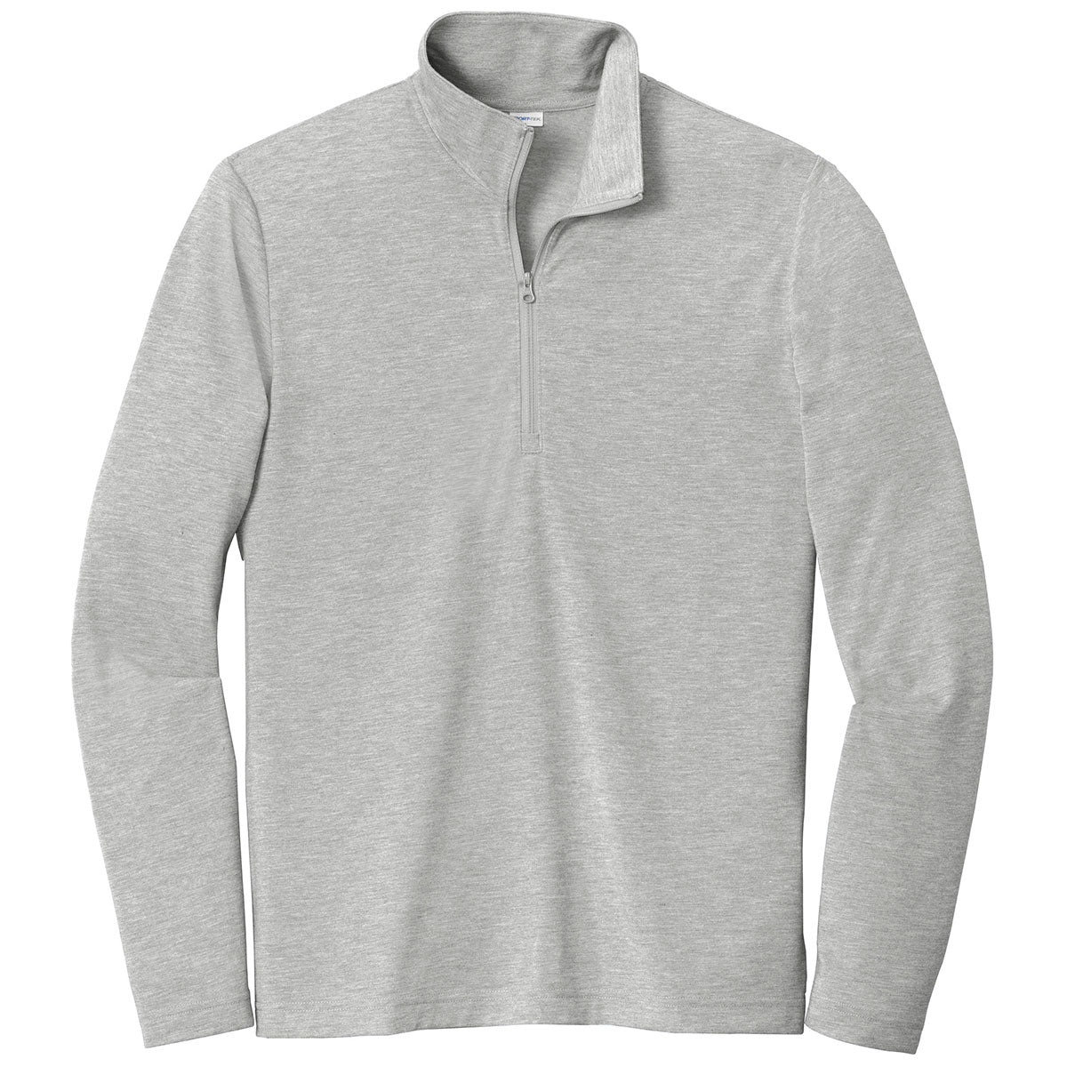 Puhics Men's Light Grey Heather PosiCharge Tri-Blend Wicking 1/4-Zip Pullover