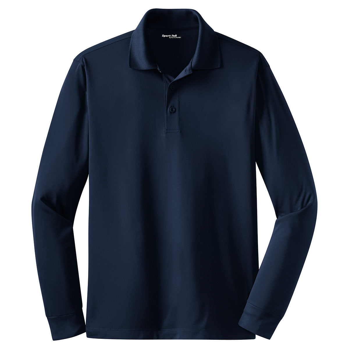 Puhics Men's True Navy Long Sleeve Micropique Sport-Wick Polo