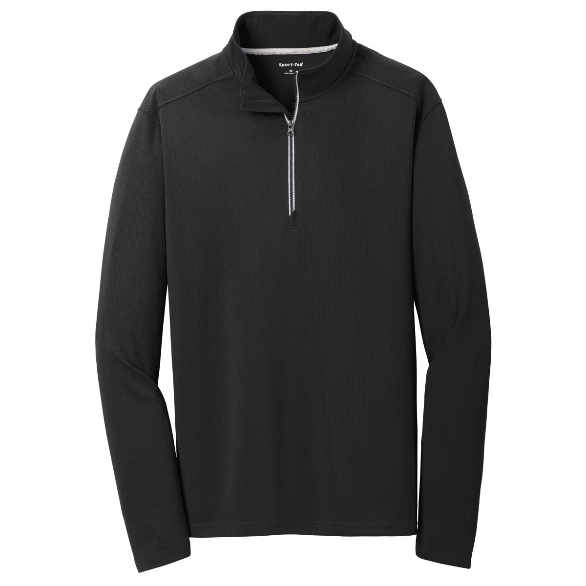 Puhics Men's Black Textured 1/4-Zip Pullover