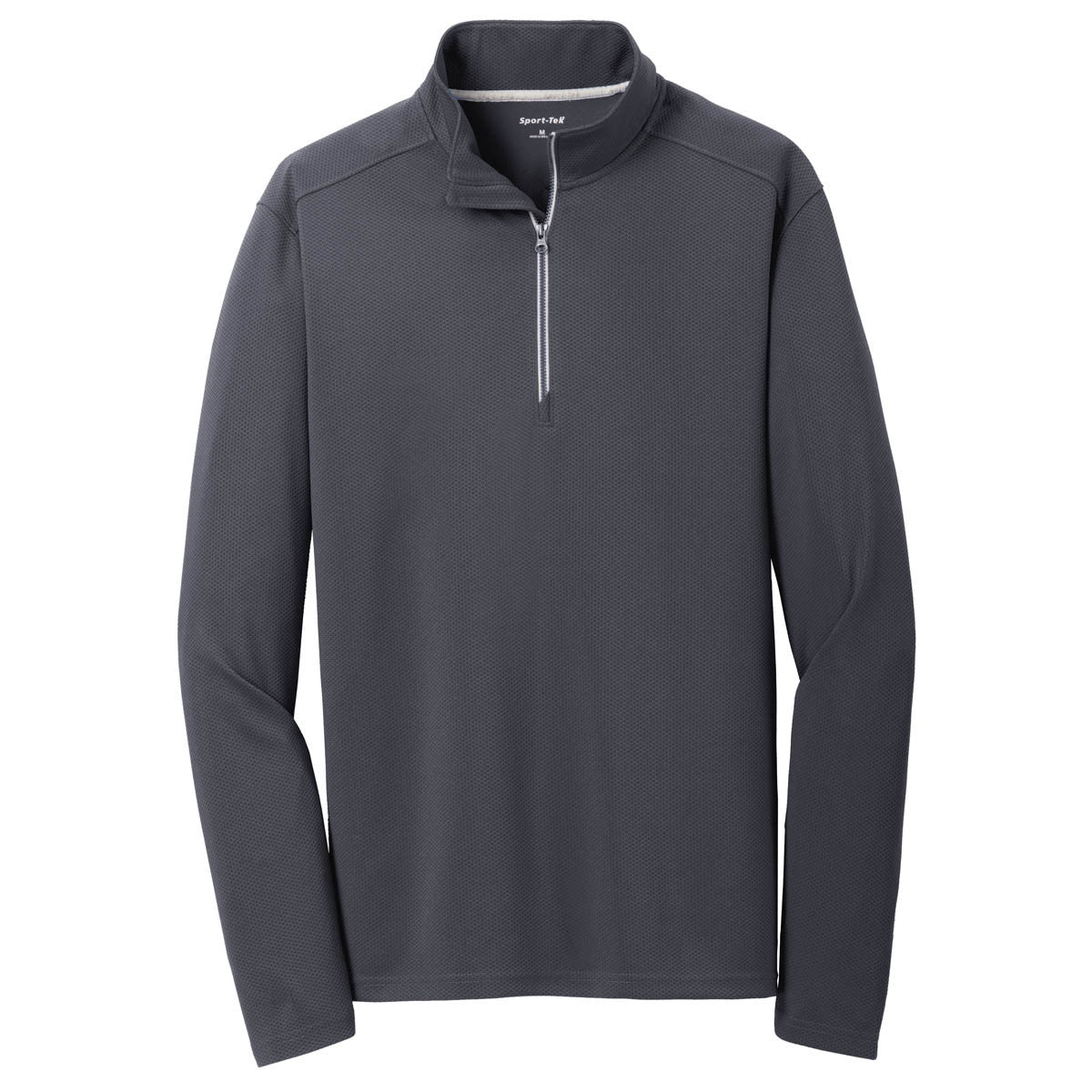 Puhics Men's Iron Grey Textured 1/4-Zip Pullover
