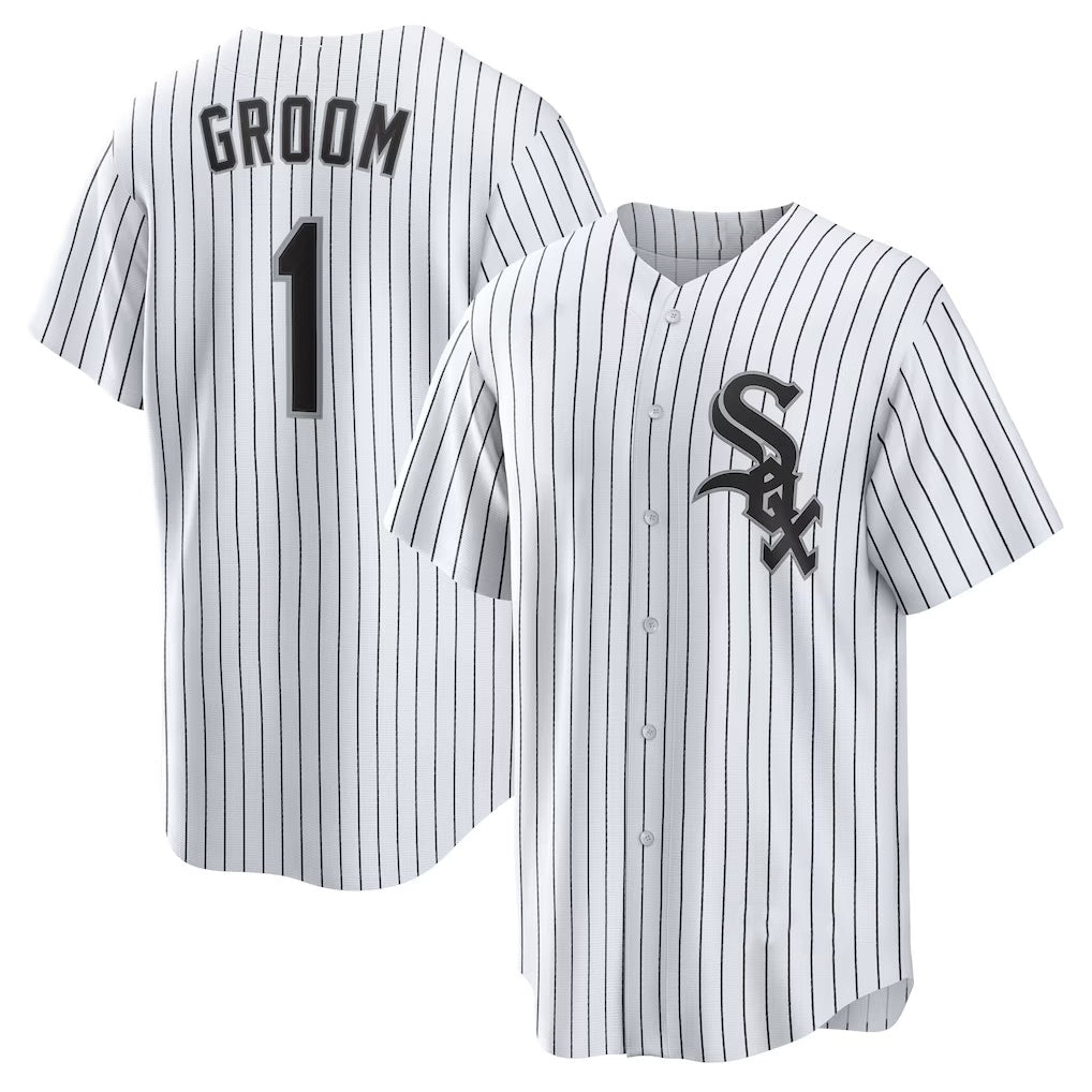Chicago White Sox White Puhics #1 Groom Home Replica Jersey