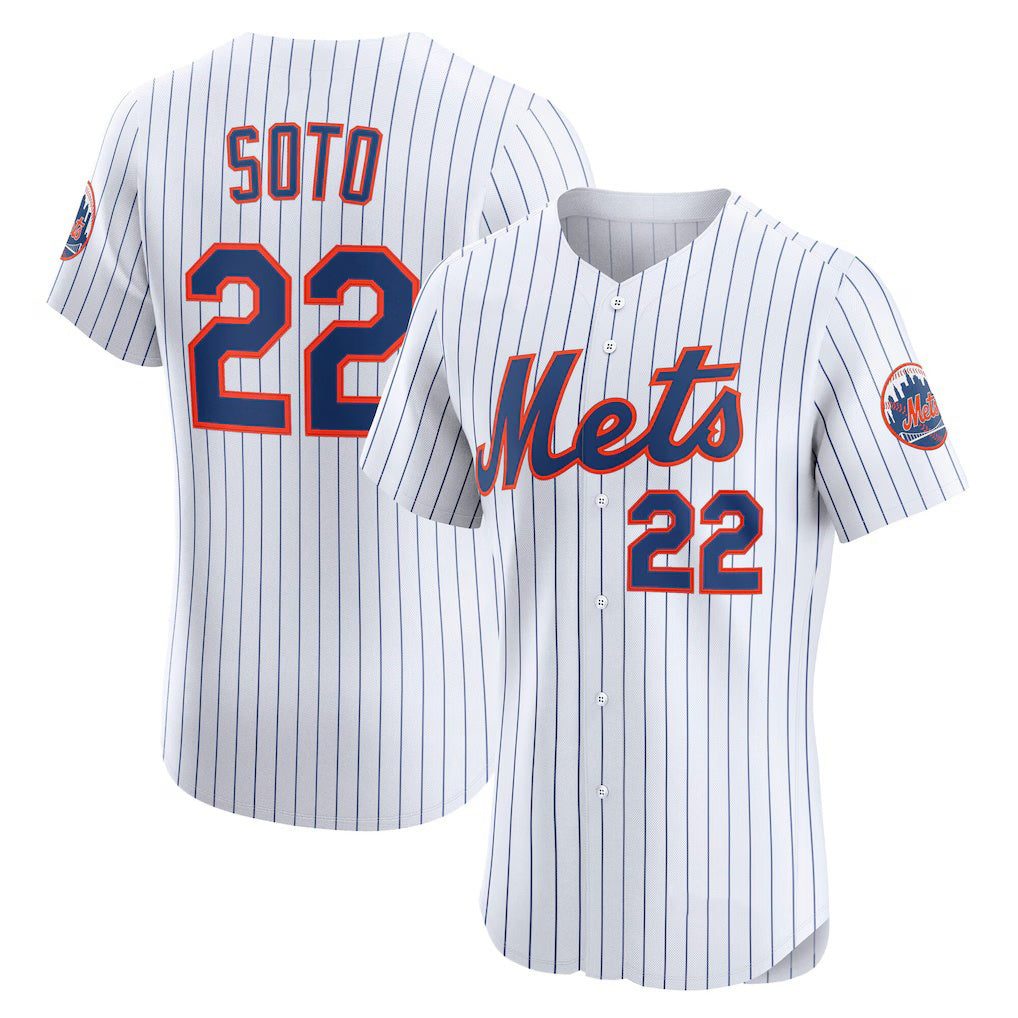 New York Mets #22 Juan Soto White Puhics Home Elite Jersey
