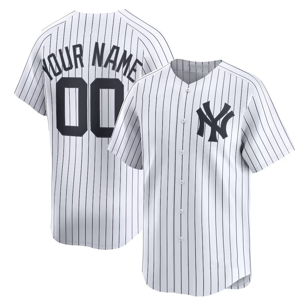 Custom New York Yankees White Puhics Home Limited Jersey