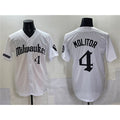 Milwaukee Brewers #4 Paul Molitor White Puhics 'Gothic 414 Shadows Edition' Vapor Premier Limited Stitched Jersey