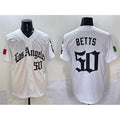 Los Angeles Dodgers #50 Mookie Betts White Puhics Mexico 2025 LA Gothic Style With Fernando Patch Vapor Premier Limited Stitched Jersey