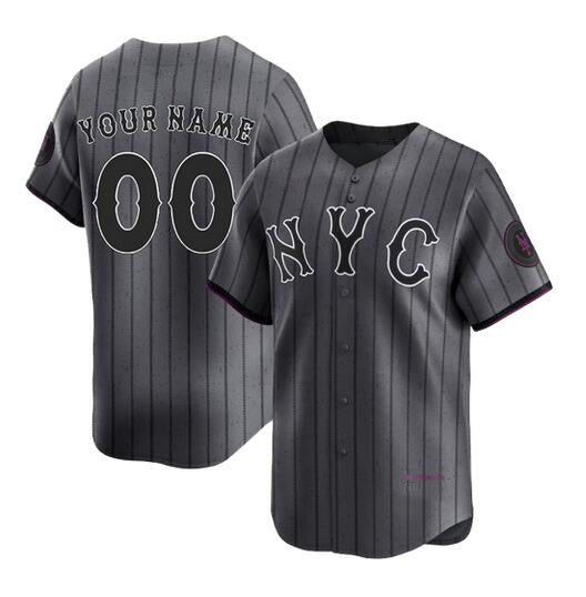 Custom New York Mets Graphite Puhics 2024 City Connect Limited Stitched Jersey