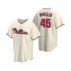 Philadelphia Phillies #45 Zack Wheeler Cream Puhics Alternate Stitched Jersey