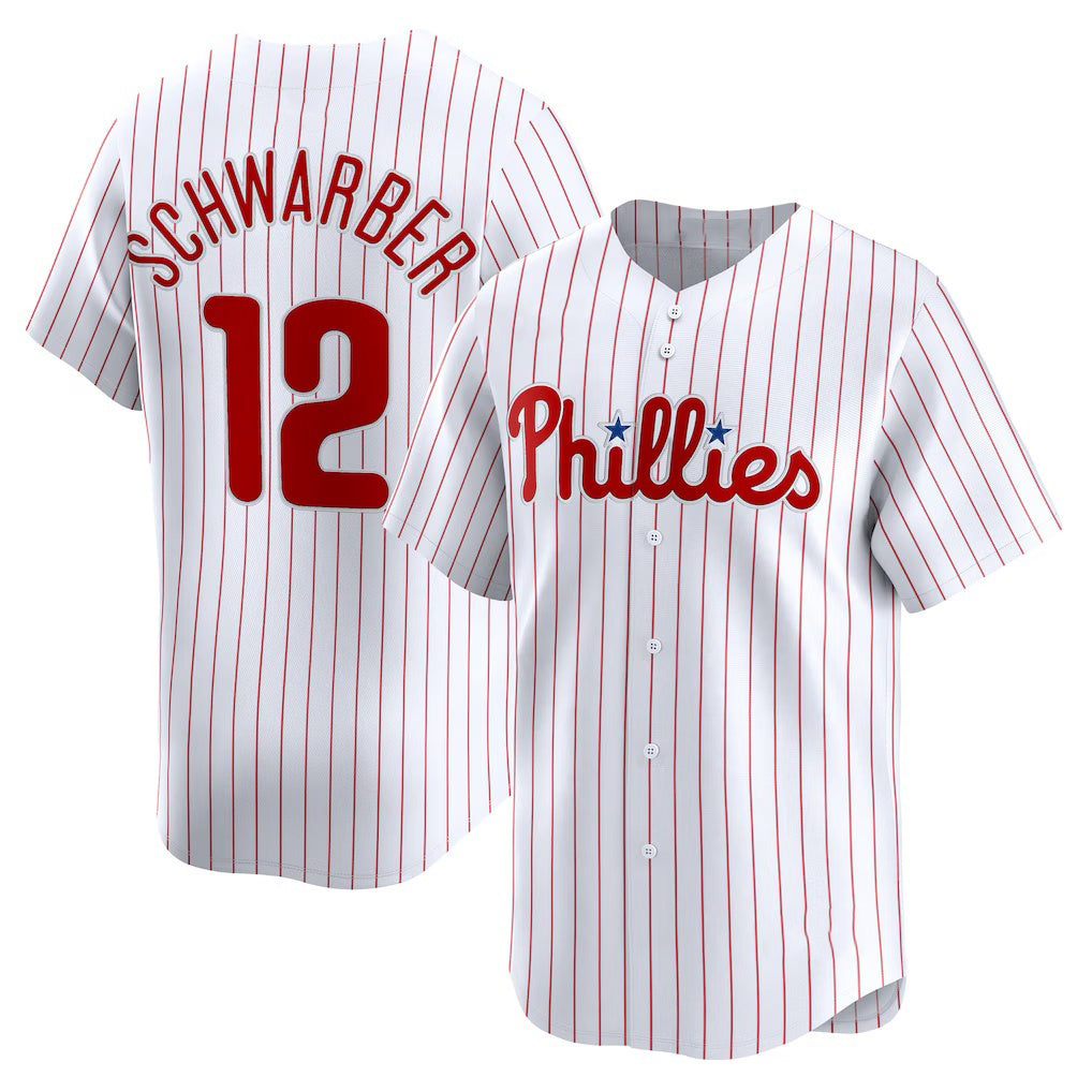 Philadelphia Phillies #12 Kyle Schwarber White Puhics Home Limited Player Jersey