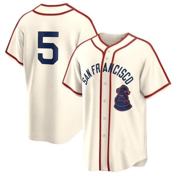 San Francisco Giants #5 Mike Yastrzemski Cream Puhics 2024 Rickwood Classic Stitched Jersey