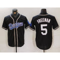 Los Angeles Dodgers #5 Freddie Freeman Black Puhics Cool Base With Patch Stitched Jersey