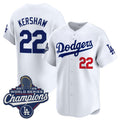 Los Angeles Dodgers #22 Clayton Kershaw White Puhics 2025 Champions Stitched Jersey