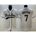 Chicago White Sox #7 Tim Anderson White Puhics Cool Base Stitched Jersey