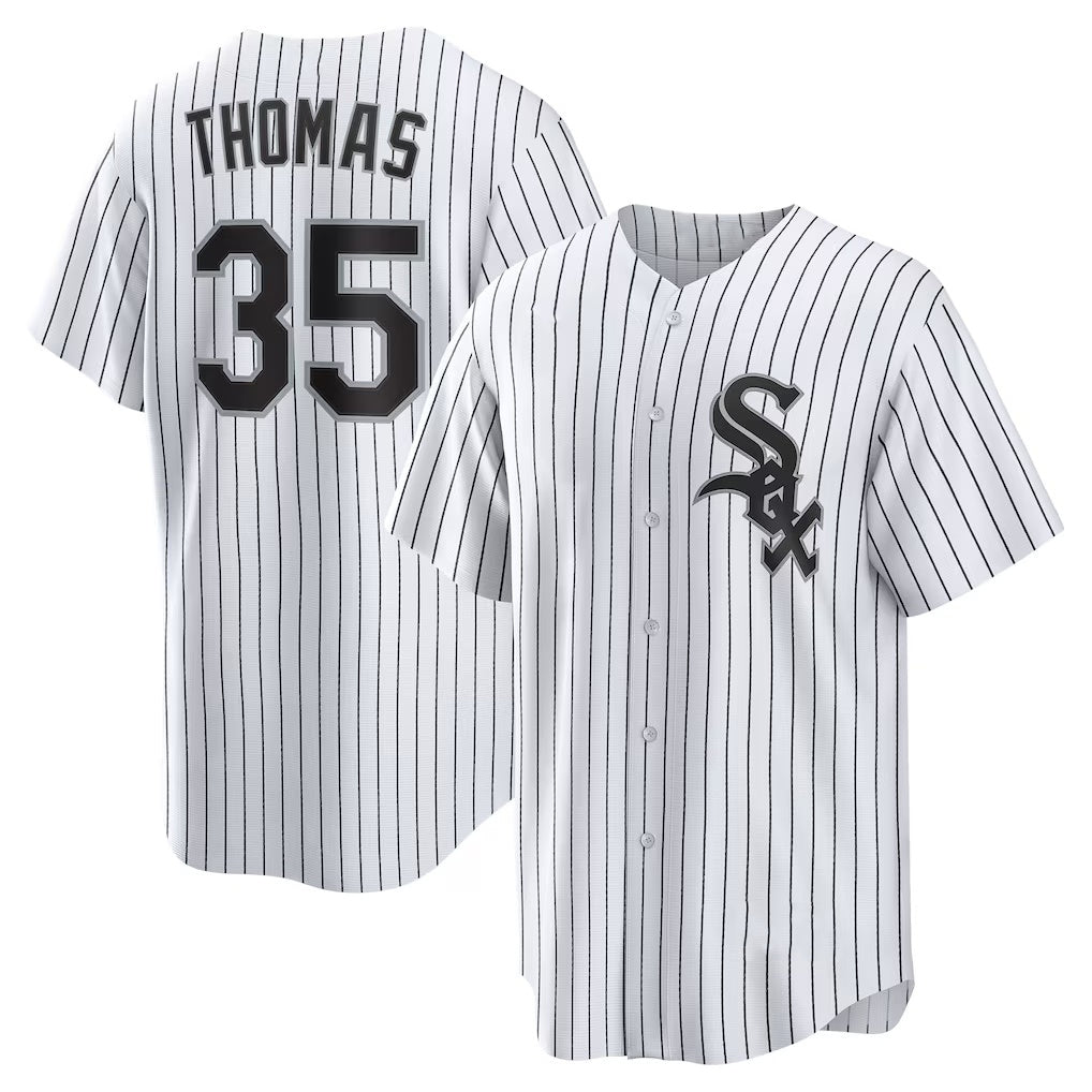 Chicago White Sox #35 Frank Thomas White Puhics Home Retired Player Replica Jersey