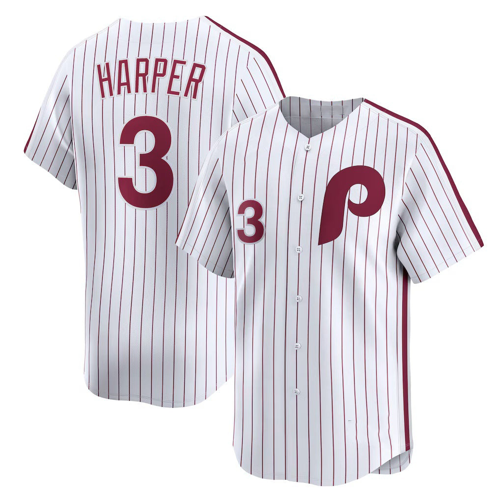 Philadelphia Phillies #3 Bryce Harper White Puhics Cooperstown Collection Limited Jersey