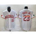 San Diego Padres #23 Fernando Tatis Jr Mexico White Puhics Cool Base Stitched Baseball Jersey