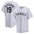 Colorado Rockies #19 Charlie Blackmon White Puhics Home Replica Player Name Jersey