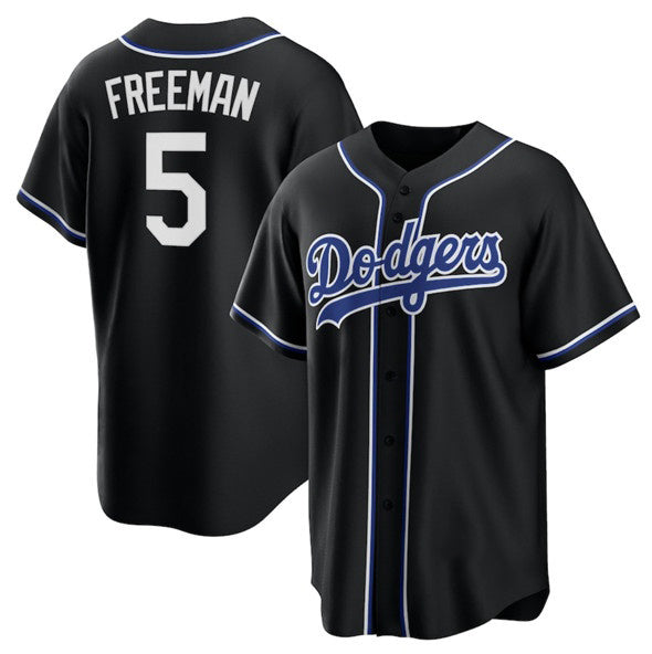 Los Angeles Dodgers #5 Freddie Freeman Black Puhics Lights Out Limited Stitched Jersey