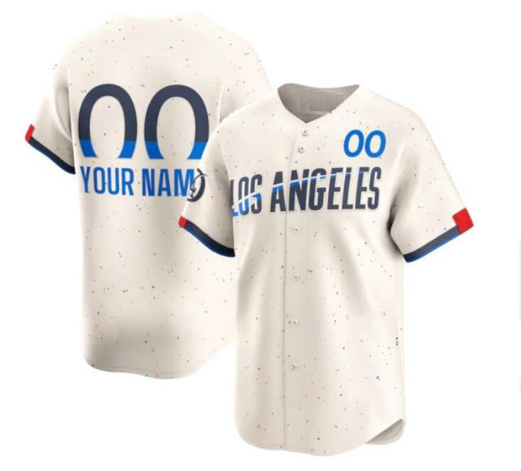 Custom Los Angeles Dodgers Active Player Cream Puhics 2024 City Connect Limited Stitched Jersey