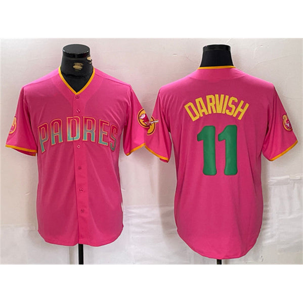 San Diego Padres #11 Yu Darvish Pink Puhics Cool Base Stitched Jersey