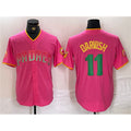 San Diego Padres #11 Yu Darvish Pink Puhics Cool Base Stitched Jersey
