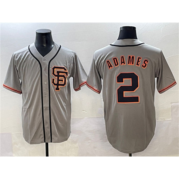 San Francisco Giants #2 Willy Adames Gray Puhics Cool Base Stitched Jersey