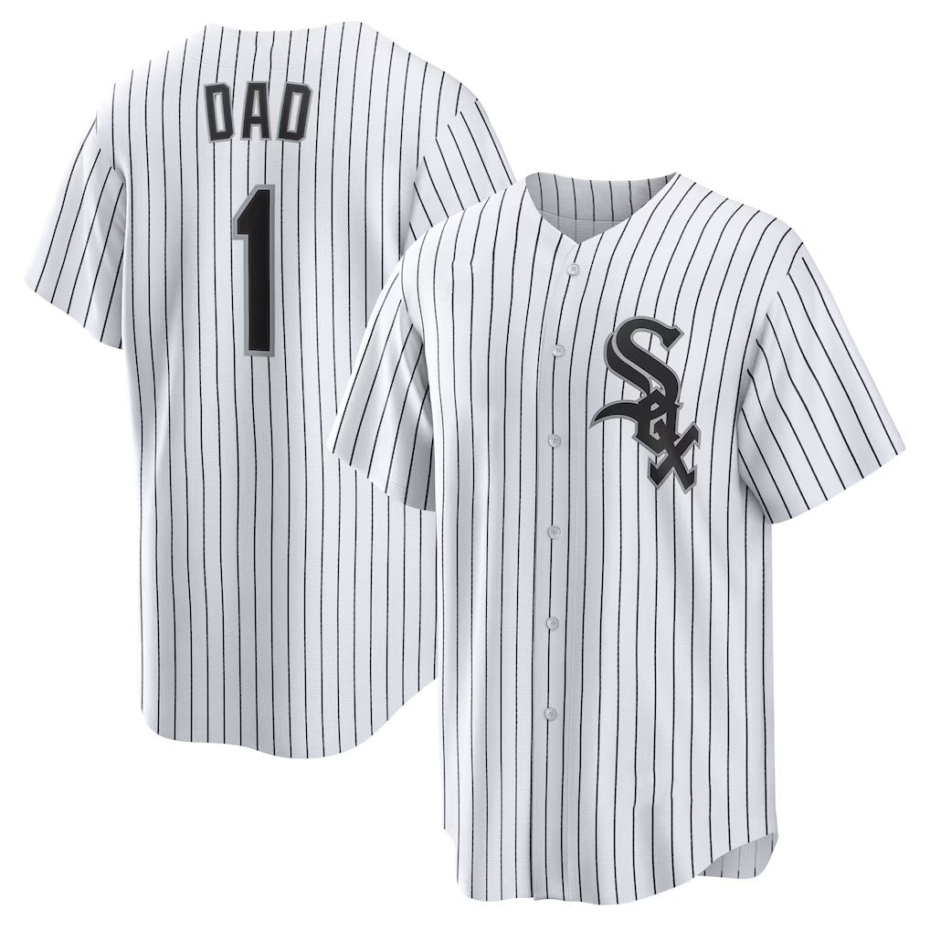 Chicago White Sox White Puhics #1 Dad Home Replica Jersey