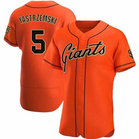 San Francisco Giants #5 Mike Yastrzemski Orange Puhics Flex Base Jersey