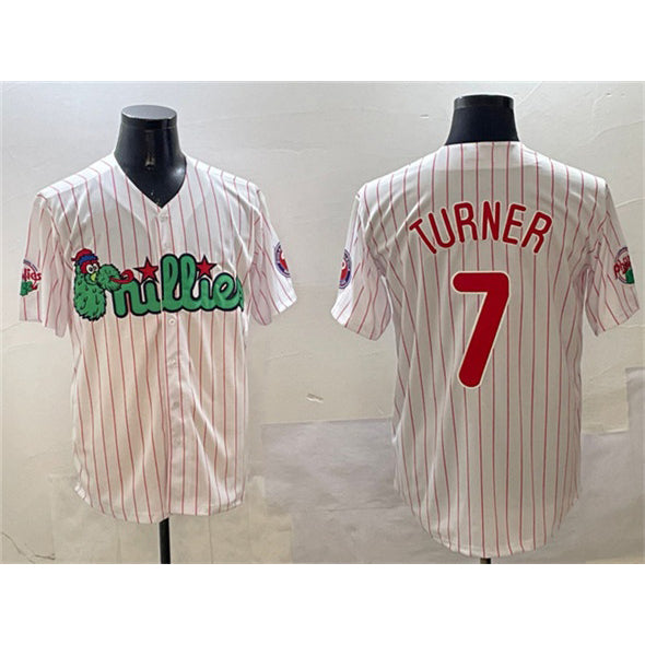 Philadelphia Phillies #7 Trea Turner White Puhics Phanatic Cool Base Stitched Jersey