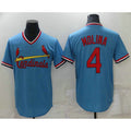 St. Louis Cardinals #4 Yadier Molina Light Blue Puhics Pullover Cooperstown Collection Stitched Jersey